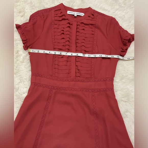 Rebecca Minkoff Ariel Tiered Ruffle Dress, Red/Coral, size 4 - Picture 16 of 16